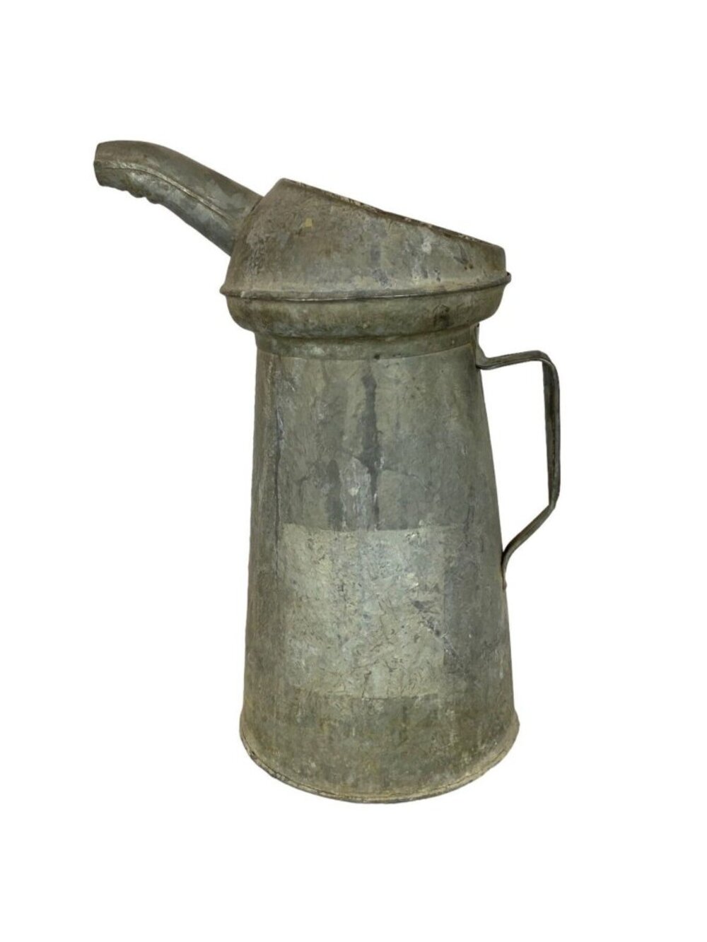 Vintage Galvanized Metal Oil Can Farmhouse Style Weathered Patina
